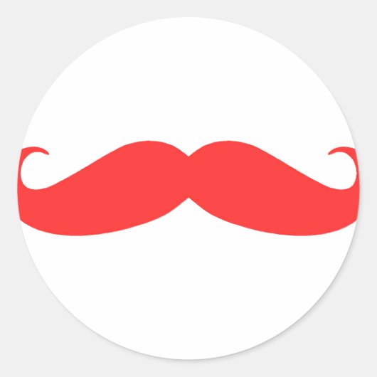 Red Mustache Stache für Weihnachten Runder Aufkleber (Vorderseite)