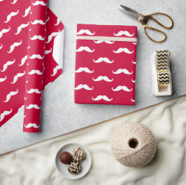 Red Mustache Valentine Geschenkpapier