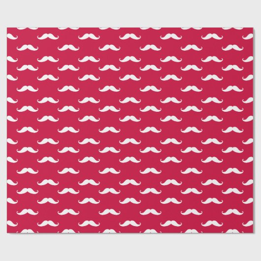 Red Mustache Valentine Geschenkpapier (Flach)
