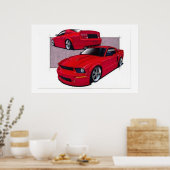 Red Mustang Poster (Küche)