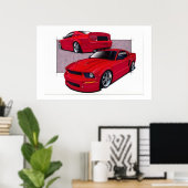 Red Mustang Poster (Heimbüro)