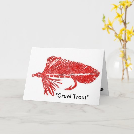 Red Mutuka Grußkarte "Grausame Trout" Karte (Gelbe Blume)