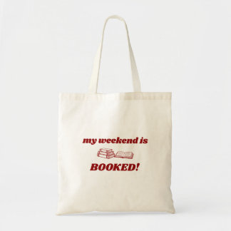 Red My Weekend Is Booked Cute Bookish Tragetasche