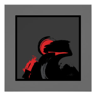 Red 'n Black Night Sentina Moderne Abstrakte Kunst Poster