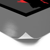 Red 'n Black Night Sentina Moderne Abstrakte Kunst Poster (Ecke)