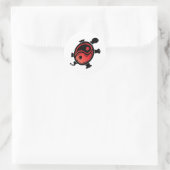Red-n-Black-Yin-Yang-Turtle Runder Aufkleber (Tasche)
