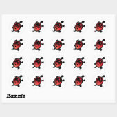 Red-n-Black-Yin-Yang-Turtle Runder Aufkleber (Blatt)