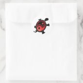 Red-n-Black-Yin-Yang-Turtle Runder Aufkleber (Tasche)