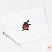 Red-n-Black-Yin-Yang-Turtle Runder Aufkleber (Umschlag)