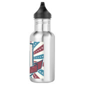 Red n Blue Grunge Monogram Edelstahlflasche (Rechts)