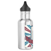 Red n Blue Grunge Monogram Edelstahlflasche (Links)