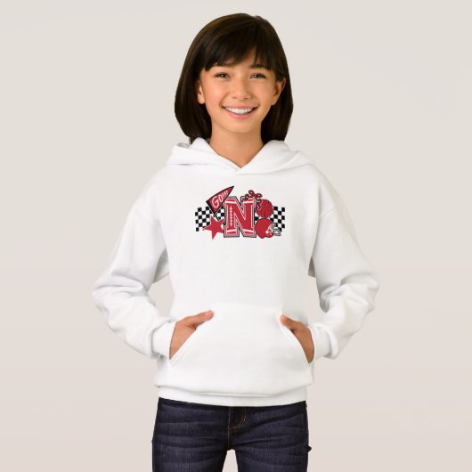 Red N Girly Football Fan Hoodie (Vorne ganz)