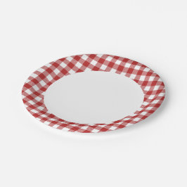 Red n White Kariert Party Pappteller