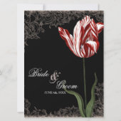 Red n White Striped Tulip - Einladung zur Hochzeit (Rückseite)