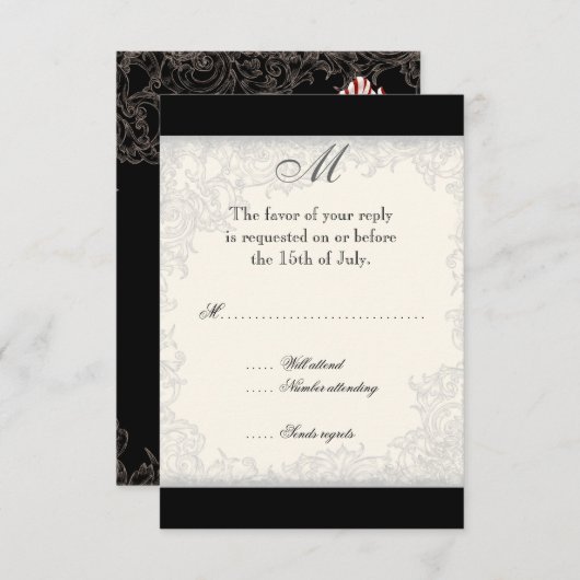 Red n White Striped Tulip - Einladung zur Hochzeit (Vorne/Hinten)