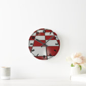 Red N White Vintag Clock Runde Wanduhr (Zuhause)