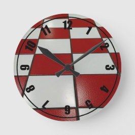 Red N White Vintag Clock Runde Wanduhr