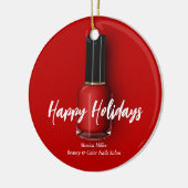 Red Nail Polnischer Happy Holidays Custom Beauty S Keramik Ornament (Links)