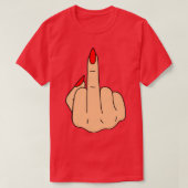 Red Nails Middle Finger T-Shirt (Design vorne)