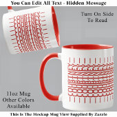 Red Name Hidden Message Trendy Tasse 121B Moderne