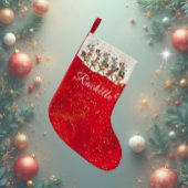 Red Name Marching Quirky Christmas Reindeer Kleiner Weihnachtsstrumpf