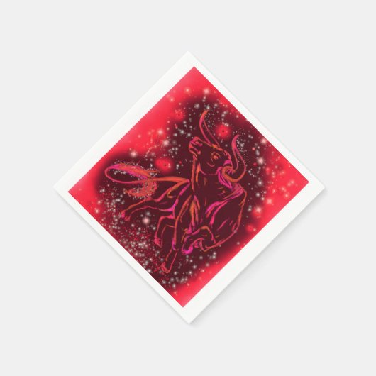 Red Napkins Bull rennt in der Starry Night Serviette (Ecke)