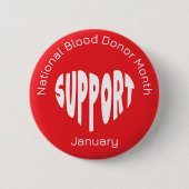 Red National Blood Donor Month Button (Vorderseite)