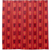 Red Native Pattern Ethnic Stamm Boho Kultur Duschvorhang (Vorderseite)