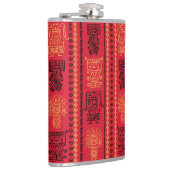 Red Native Pattern Ethnic Stamm Boho Kultur Flachmann (Rechts)