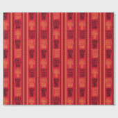 Red Native Pattern Ethnic Stamm Boho Kultur Geschenkpapier (Flach)