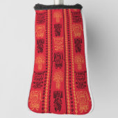 Red Native Pattern Ethnic Stamm Boho Kultur Golf Headcover (Rotieren 90)
