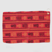 Red Native Pattern Ethnic Stamm Boho Kultur Golfhandtuch (Horizontal)