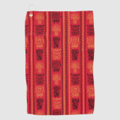 Red Native Pattern Ethnic Stamm Boho Kultur Golfhandtuch (Vorderseite)
