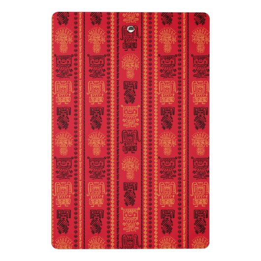 Red Native Pattern Ethnic Stamm Boho Kultur Mini Klemmbrett (Rückseite)