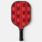 Red Native Pattern Ethnic Stamm Boho Kultur Pickleball Schläger (Vorderseite)