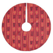 Red Native Pattern Ethnic Stamm Boho Kultur Polyester Weihnachtsbaumdecke (Vorderseite)