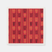 Red Native Pattern Ethnic Stamm Boho Kultur Serviette (Vorderseite)