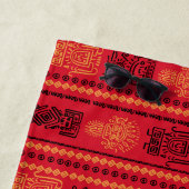 Red Native Pattern Ethnic Stamm Boho Kultur Strandtuch (Beispiel)