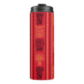 Red Native Pattern Ethnic Stamm Boho Kultur Thermosbecher (Vorderseite)
