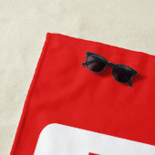 Red Naturist Beach SignNotice Strandtuch (Beispiel)