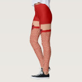 Red Naughty Valentine Imitate Fishnet Sexy Bow Leggings (Links)