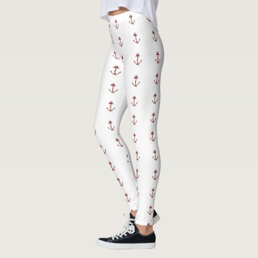 Red Nautic Anchors Leggings (Links)