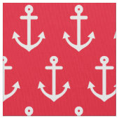 Red Nautic Anchors Stoff (Nahaufnahme)