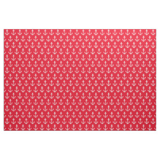 Red Nautic Anchors Stoff