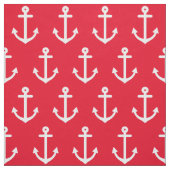 Red Nautic Anchors Stoff (Muster)