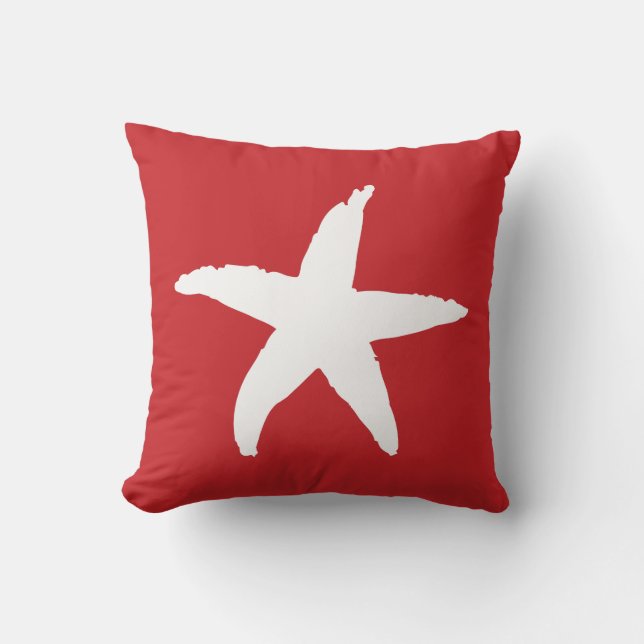 Red Nautic Sea Star Kissen (Vorderseite)