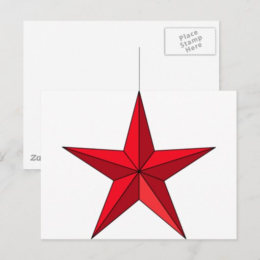 Red Nautic Star Postkarte (Vorne/Hinten)