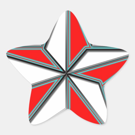 Red Nautic Star Stern-Aufkleber (Vorderseite)