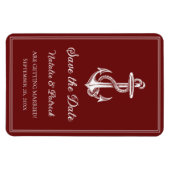 Red Nautical Anchor Speichern Sie das Date Magnet (Horizontal)