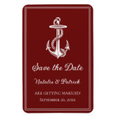 Red Nautical Anchor Speichern Sie das Date Magnet (Vertikal)